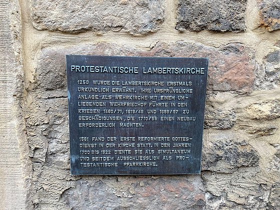 Infotafel Prot Lambertskirche Bockenheim