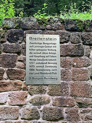 Infotafel Hauptburg Ruine Breitenstein